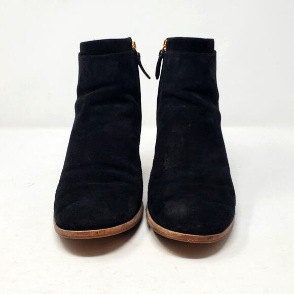 Tory Burch Sofia 65MM Suede Ankle Booties Leather Perfect Black 50895 Size 9 - Picture 6 of 9